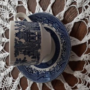 Blue Willow mug and saucer
